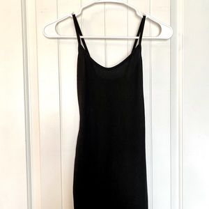 Nasty Gal "I Know the Scoop" Black Ribbed Dress